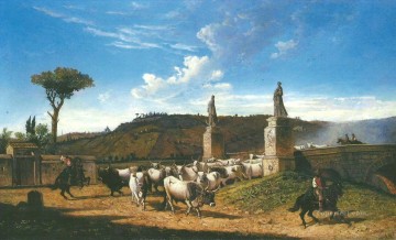 Buffles au Pont Milvius Enrico Coleman genre Oil Paintings